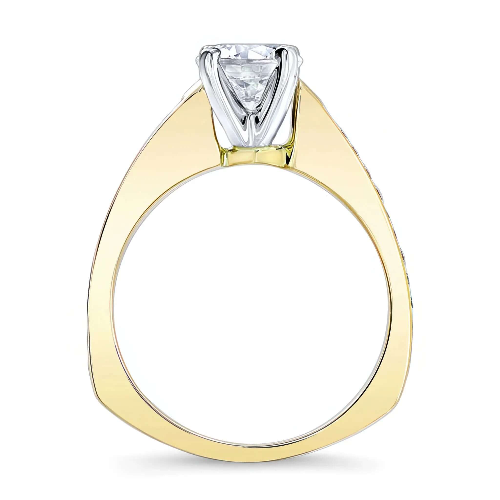 Channel Set Round Moissanite Ring