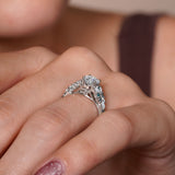 Vintage Marquise Blue Diamond Accent Engagement Ring