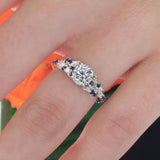 Vintage Lab Diamond Marquise Ring With Blue Sapphires