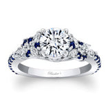 Vintage Lab Diamond Marquise Ring With Blue Sapphires
