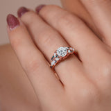 Vintage Marquise Blue Diamond Accent Engagement Ring