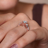 Vintage Marquise Blue Diamond Accent Engagement Ring
