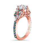 Vintage Marquise Blue Diamond Accent Engagement Ring