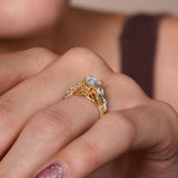 Vintage Marquise Blue Diamond Accent Engagement Ring
