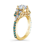 Vintage Marquise Blue Diamond Accent Engagement Ring