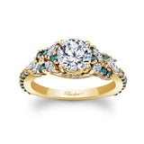 Vintage Marquise Blue Diamond Accent Engagement Ring