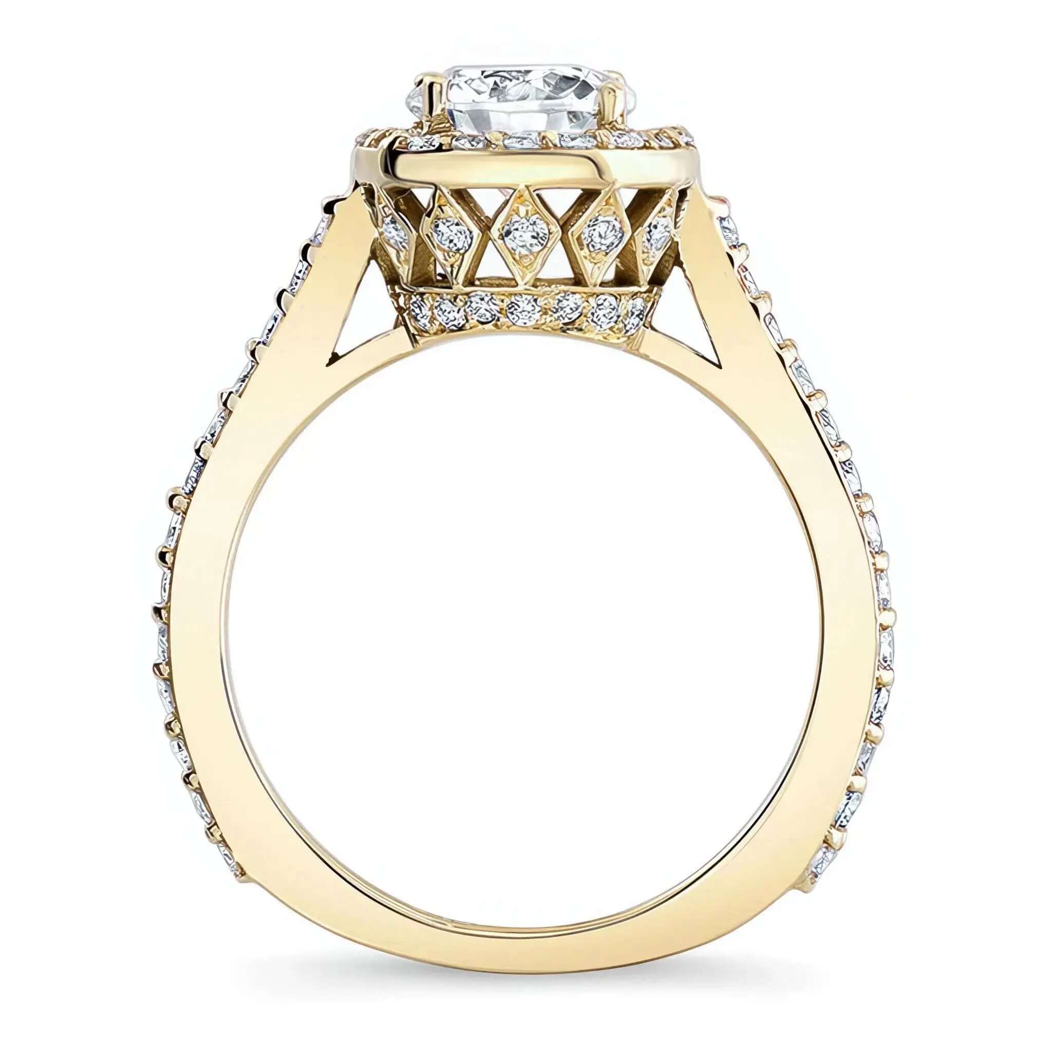 1 carat Halo Moissanite Engagement Ring