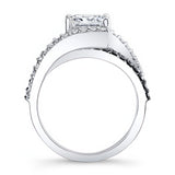 Black Diamond Accent Split Shank Princess Cut Ring
