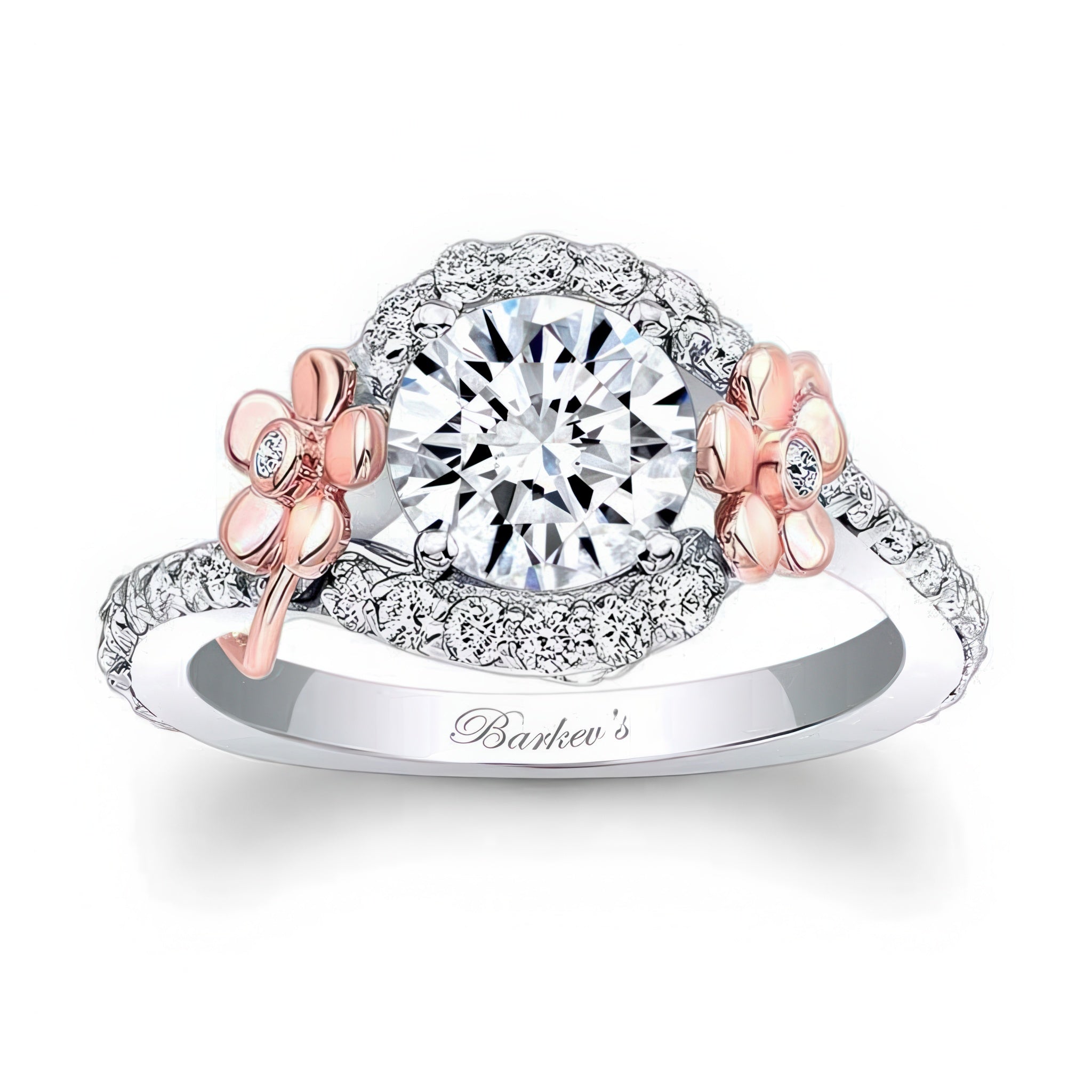 Moissanite Flower Engagement Ring