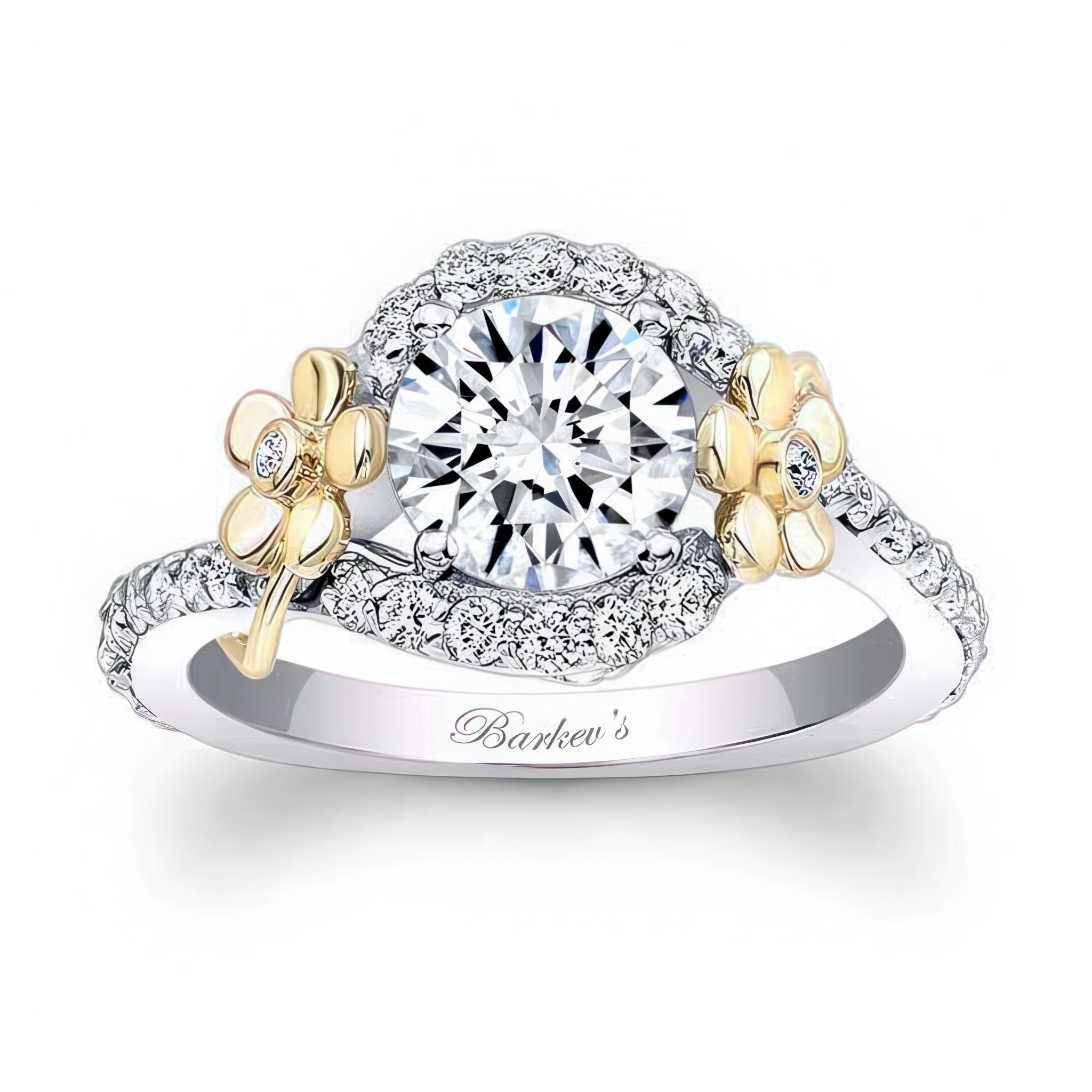 Moissanite Flower Engagement Ring