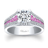 3 Row Pave Pink Sapphire Accent Ring