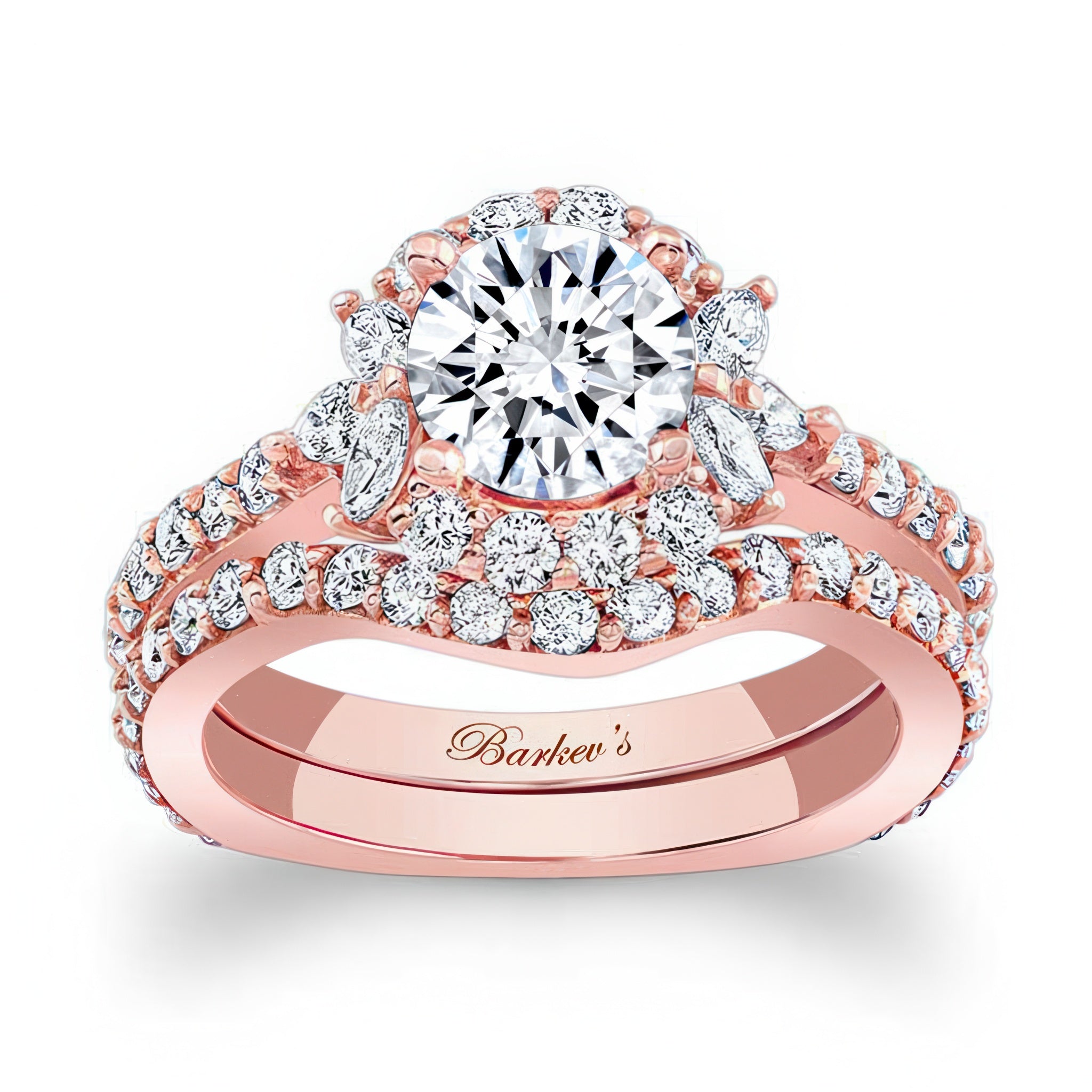 Unique Halo Bridal Set