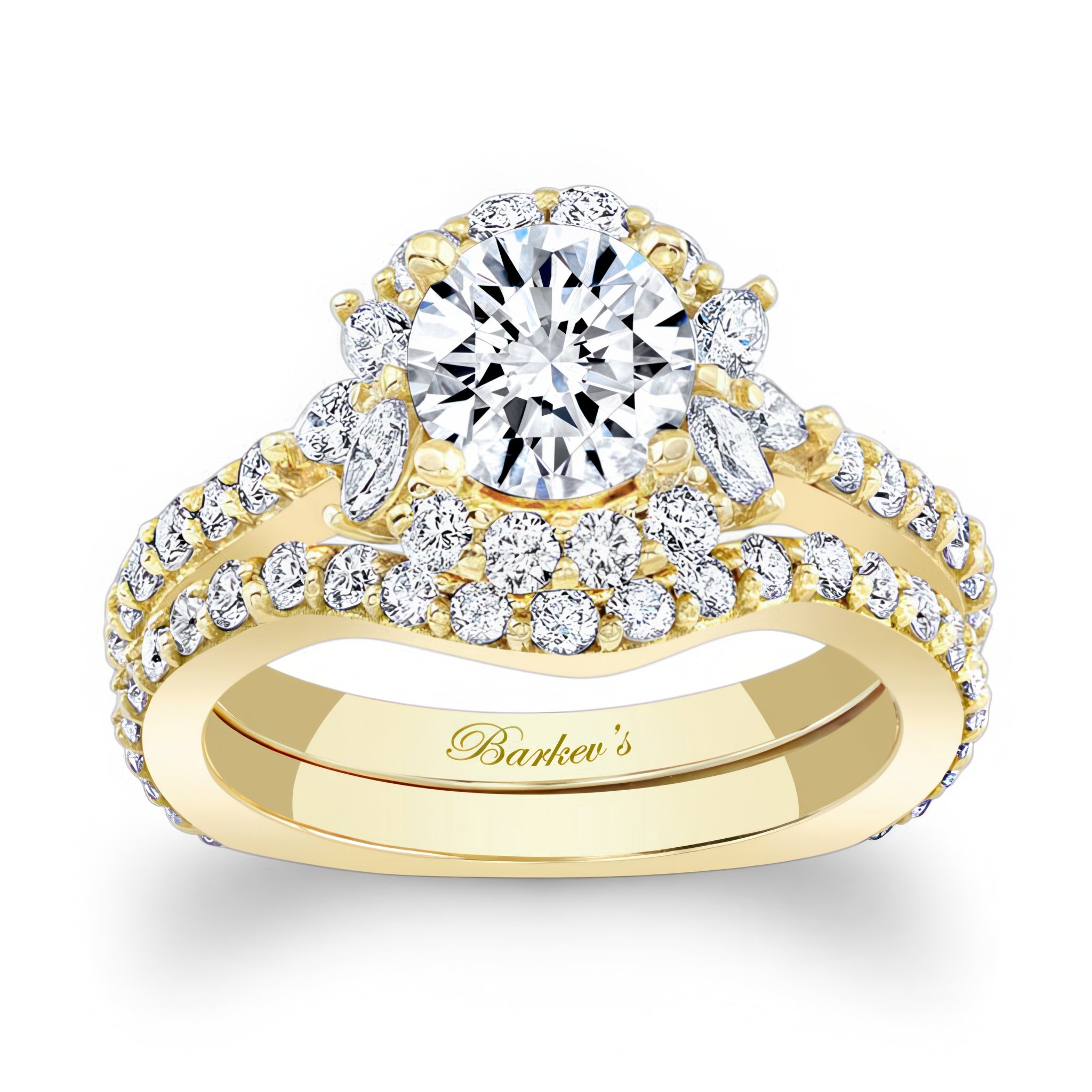 Unique Halo Bridal Set