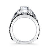 Vintage Marquise Black Diamond Accent Bridal Set