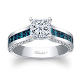 Princess Cut Blue Diamond Accent Ring
