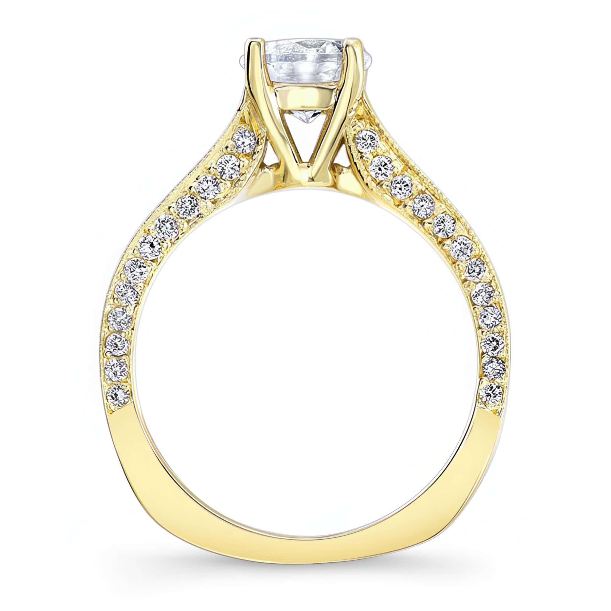 Round And Princess Cut Moissanite Ring