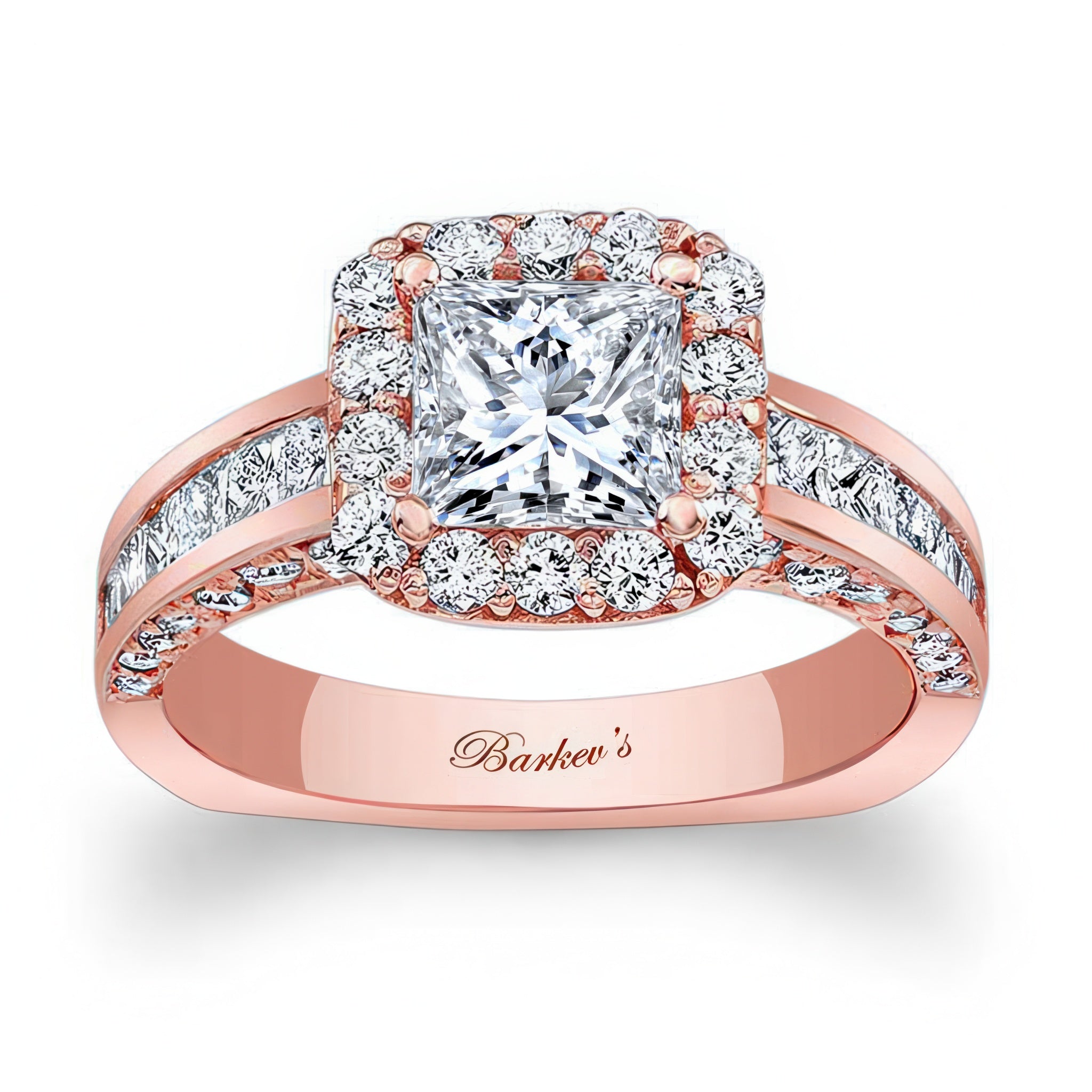 Princess Cut Halo Diamond Ring