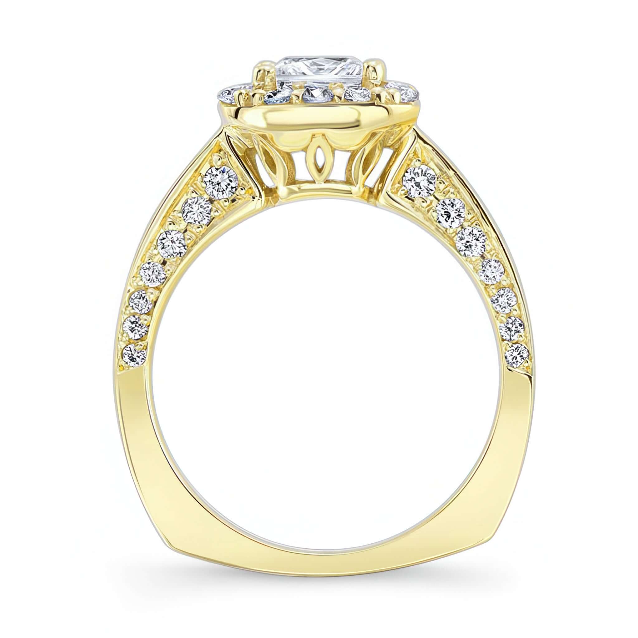 Princess Cut Halo Moissanite Ring