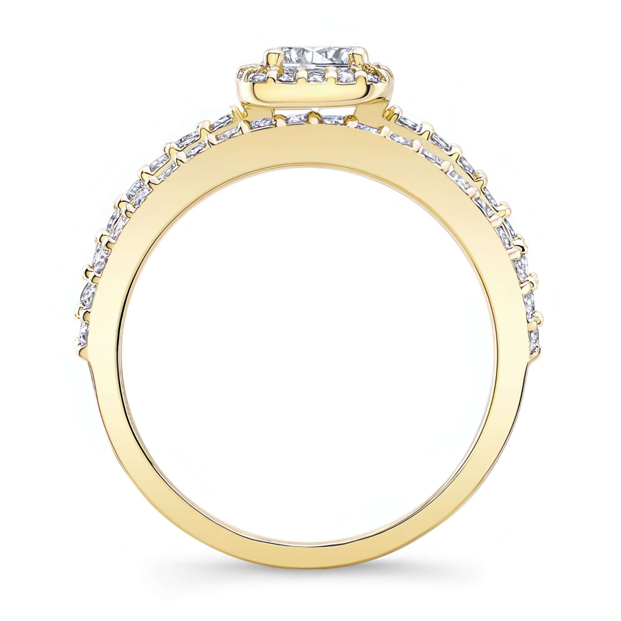 Half Carat Moissanite Halo Ring Set