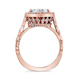 Vintage Princess Cut Halo Ring