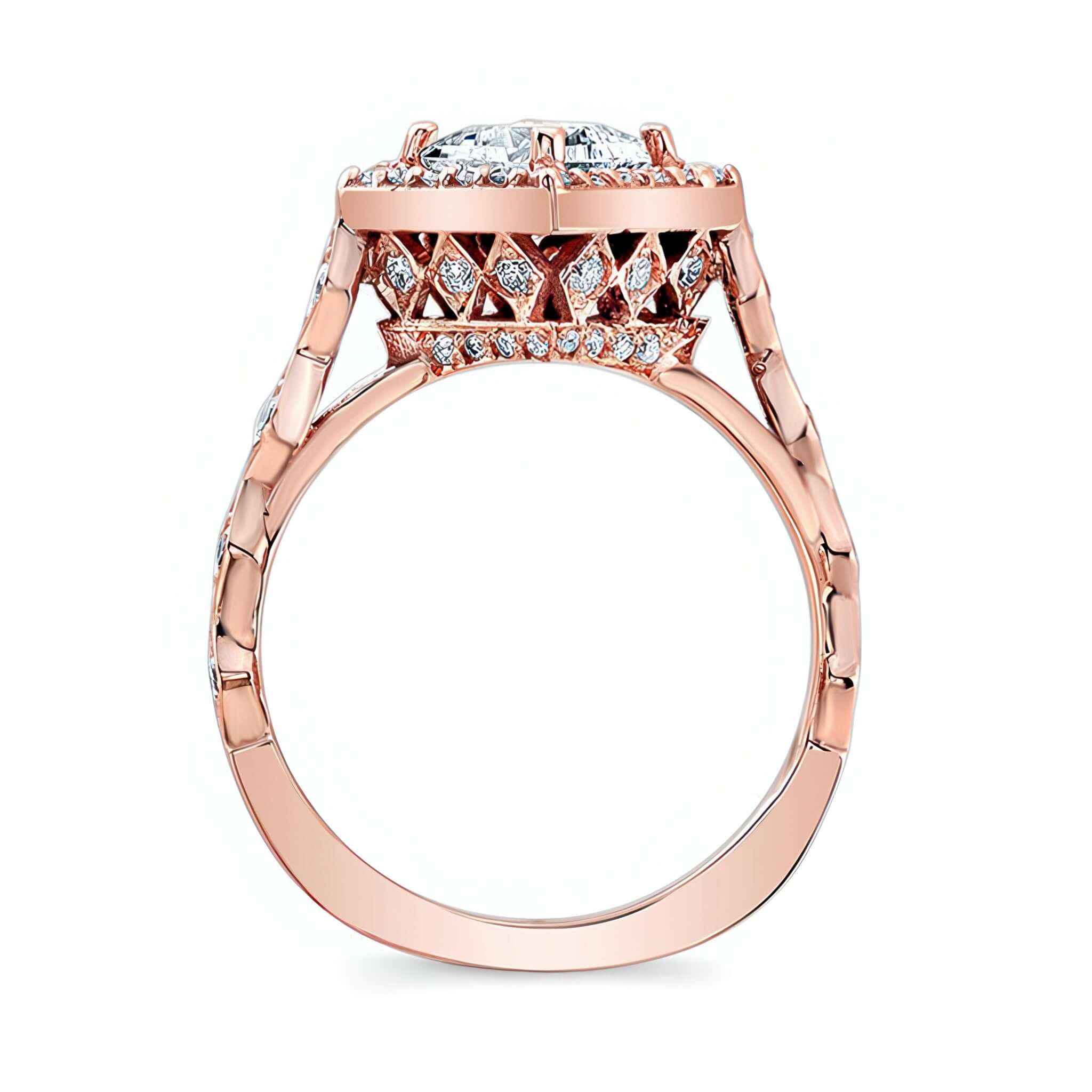 Vintage Princess Cut Halo Ring