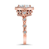 Vintage Princess Cut Halo Ring