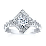 Vintage Princess Cut Halo Ring