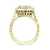 Vintage Princess Cut Halo Ring