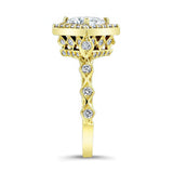 Vintage Princess Cut Halo Ring