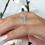Vintage Princess Cut Halo Ring