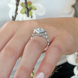 Vintage Princess Cut Halo Ring