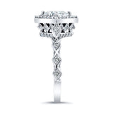 Vintage Princess Cut Halo Ring