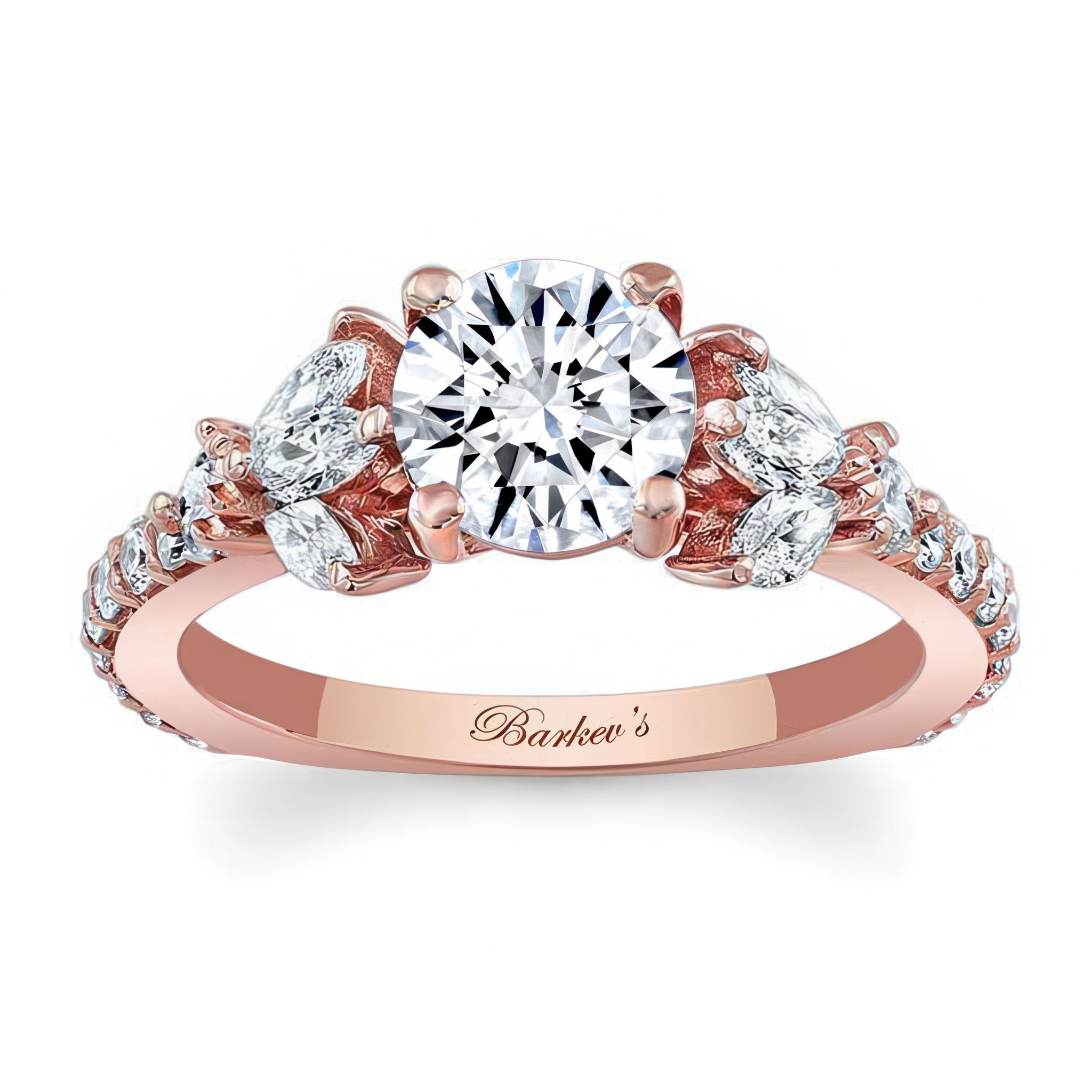 Marquise And Round Diamond Engagement Ring