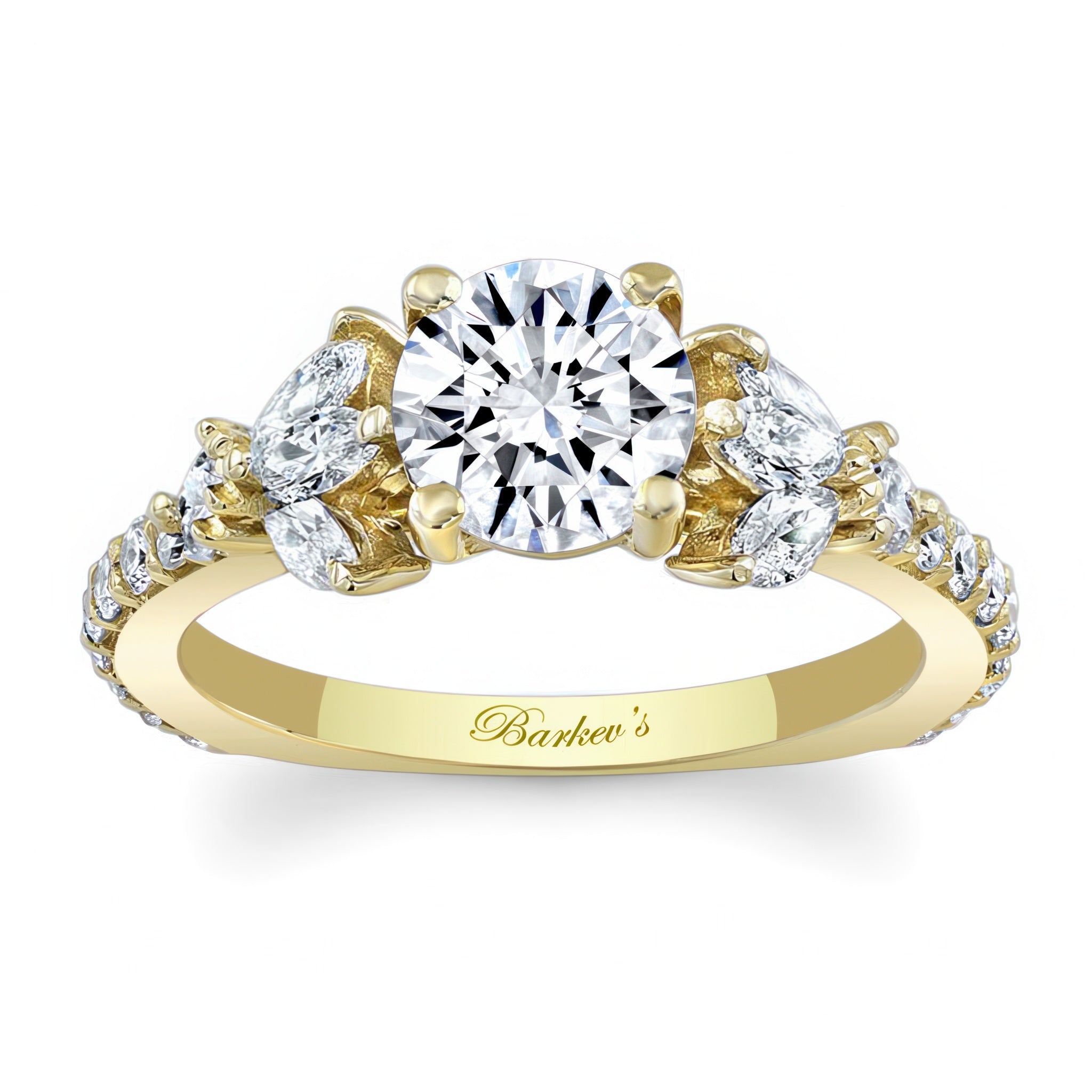 Marquise And Round Diamond Engagement Ring