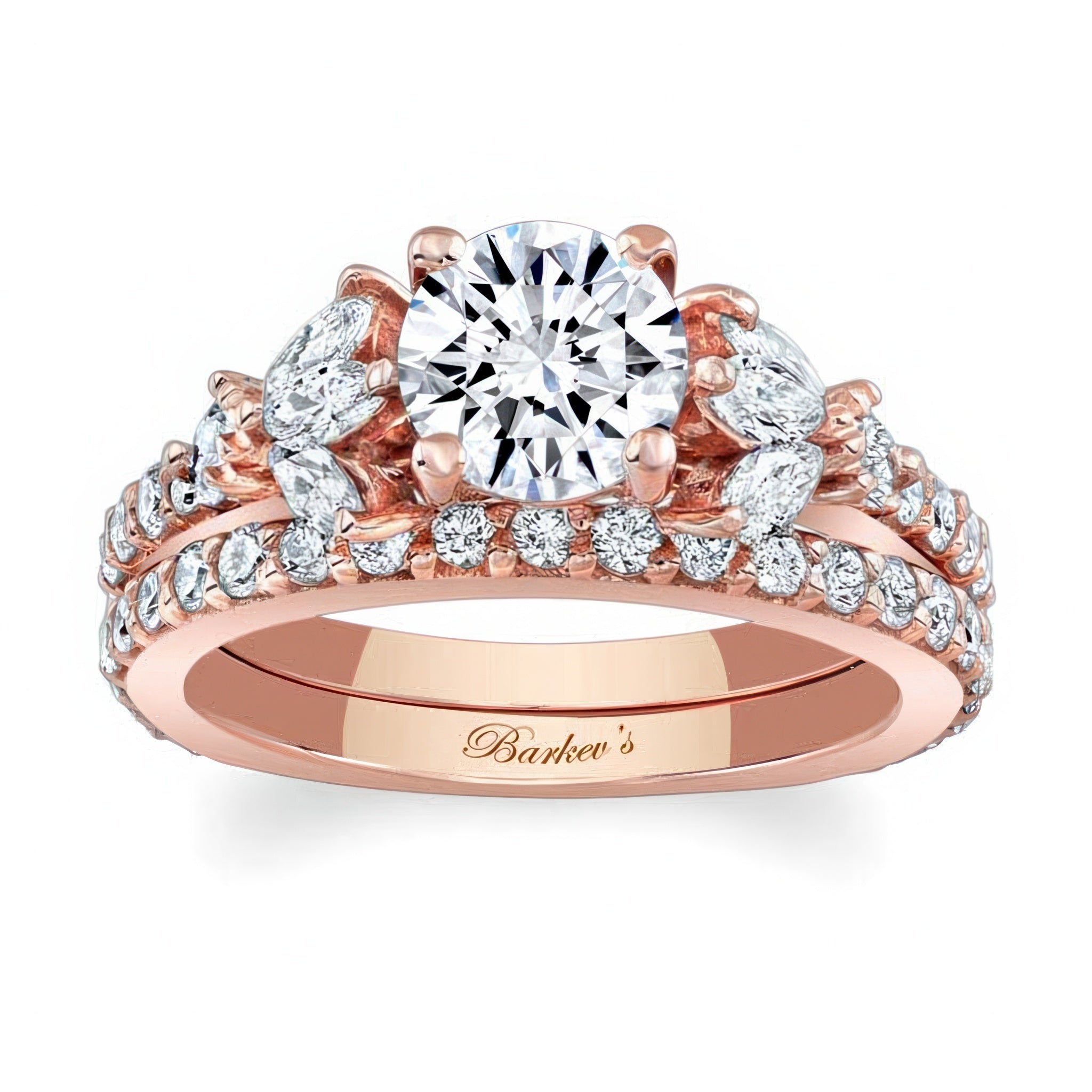 Marquise And Round Diamond Ring Set