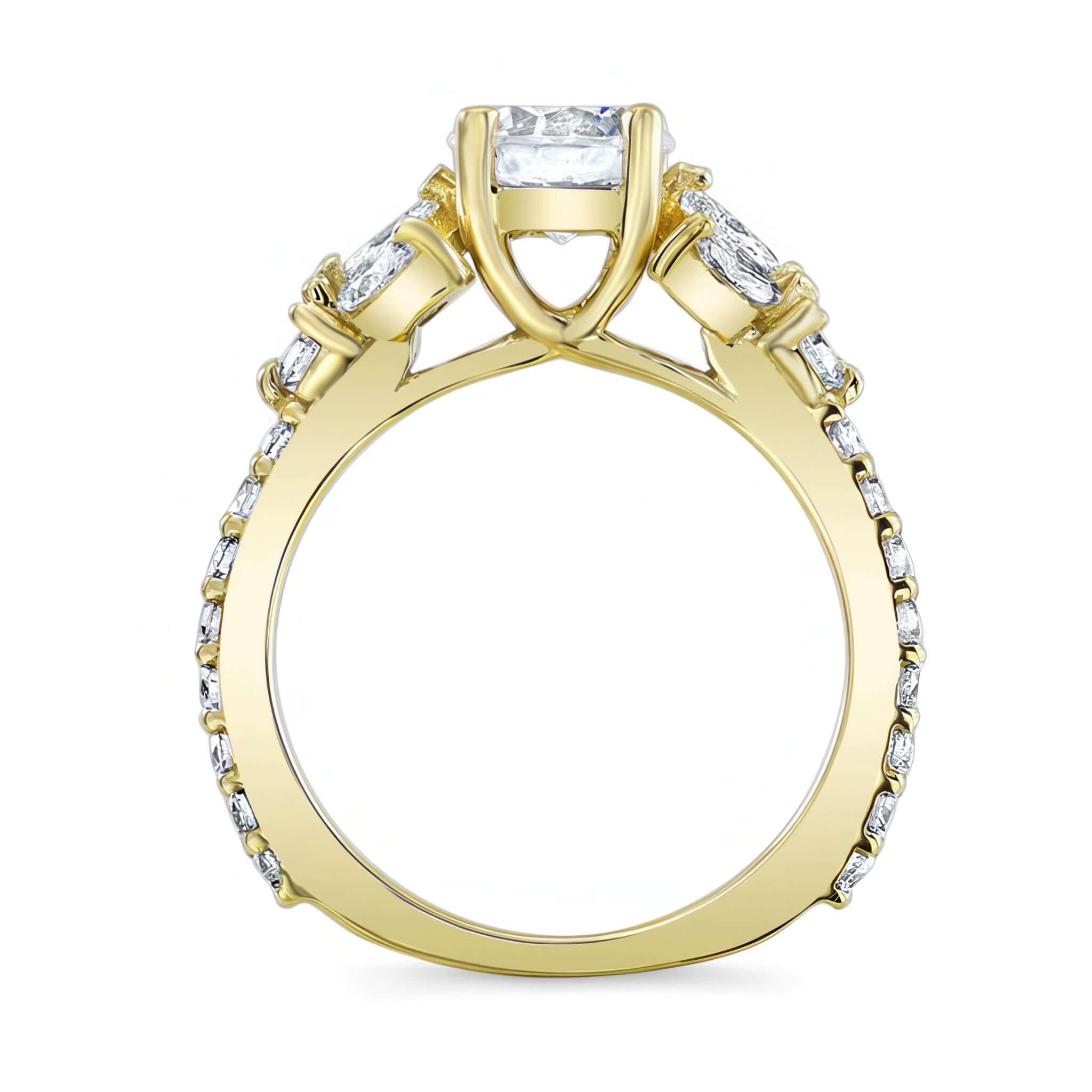 Marquise And Round Moissanite Ring Set