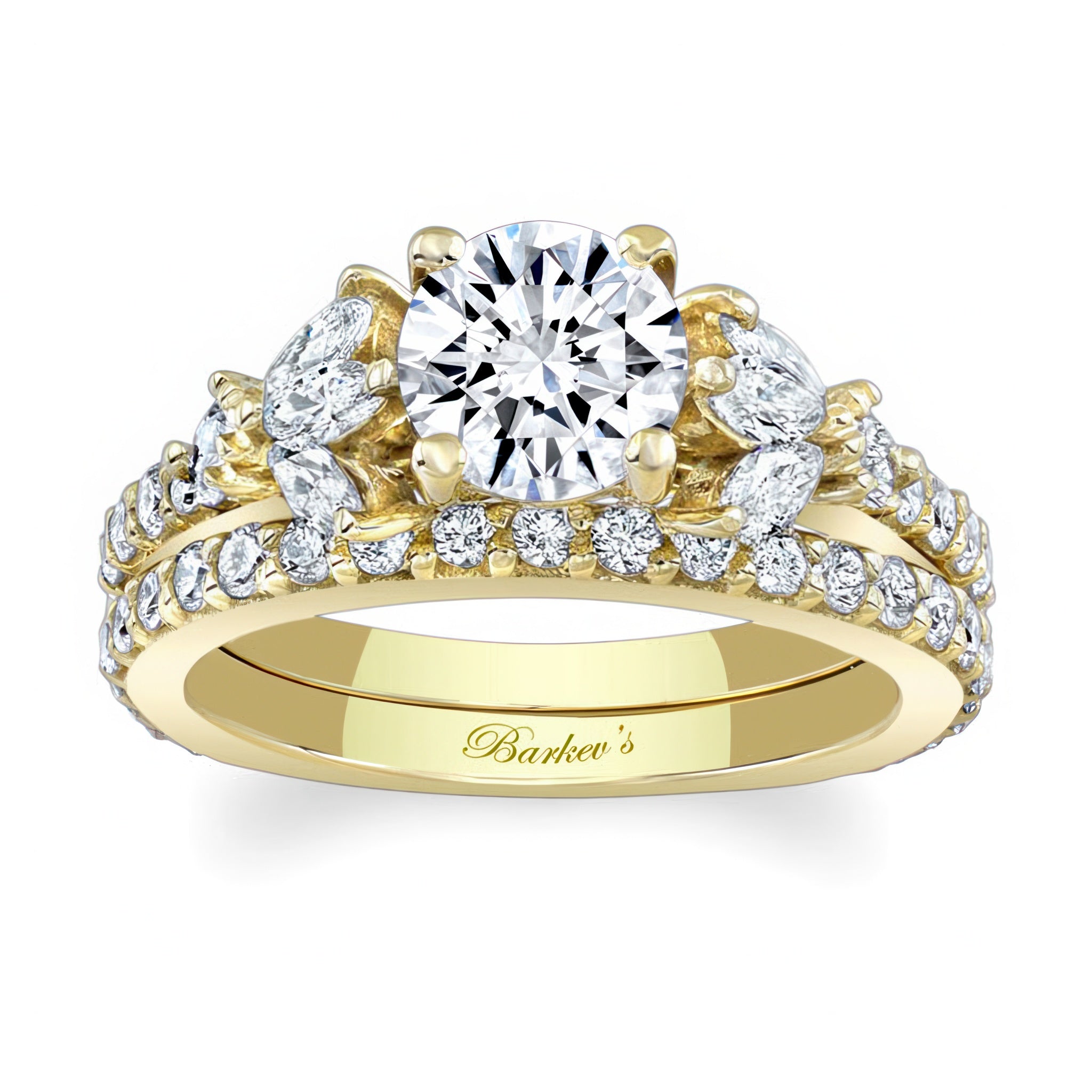 Marquise And Round Diamond Ring Set