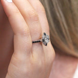 2 Carat Halo Black Diamond Accent Ring