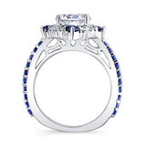 2 Carat Moissanite Halo Sapphire And Diamond Ring