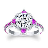 2 Carat Moissanite Halo Pink Sapphire And Diamond Ring
