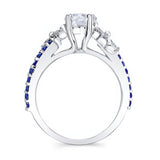 Round Blue Sapphire Accent Ring