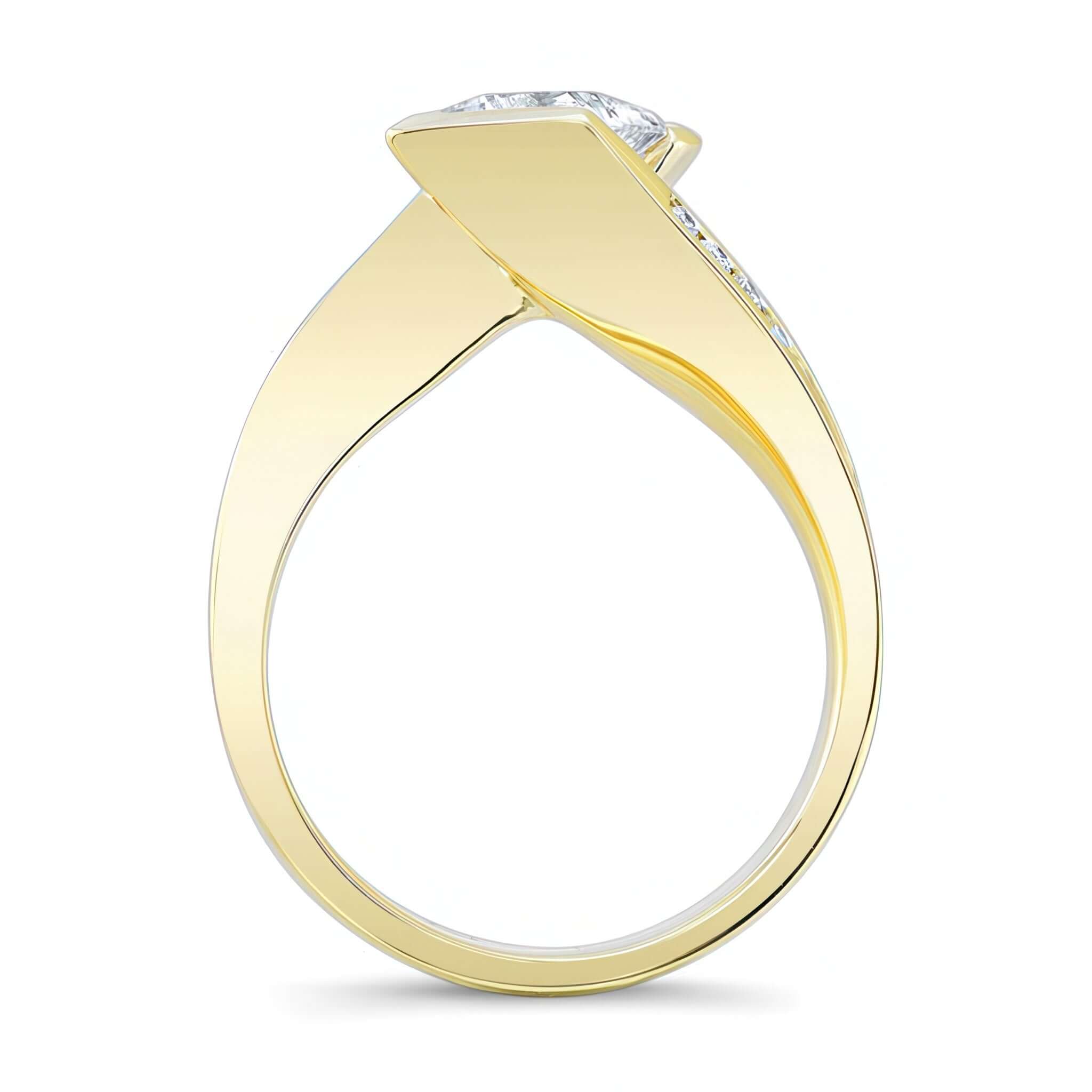 1 Carat Princess Cut Moissanite Bypass Ring