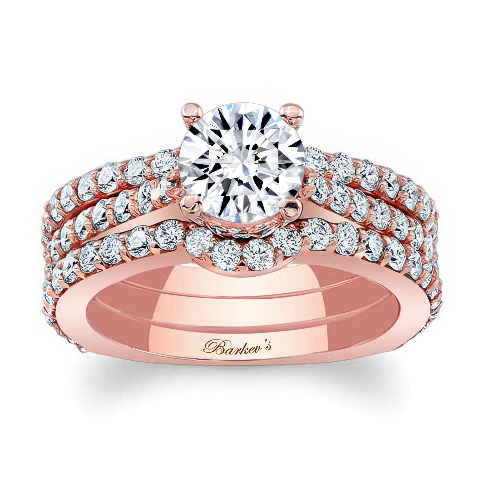 Traditional Diamond Ring Set With 2 Bands