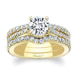 Traditional Diamond Ring Set With 2 Bands