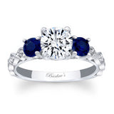 Vintage 3 Stone Blue Sapphire Accent Ring
