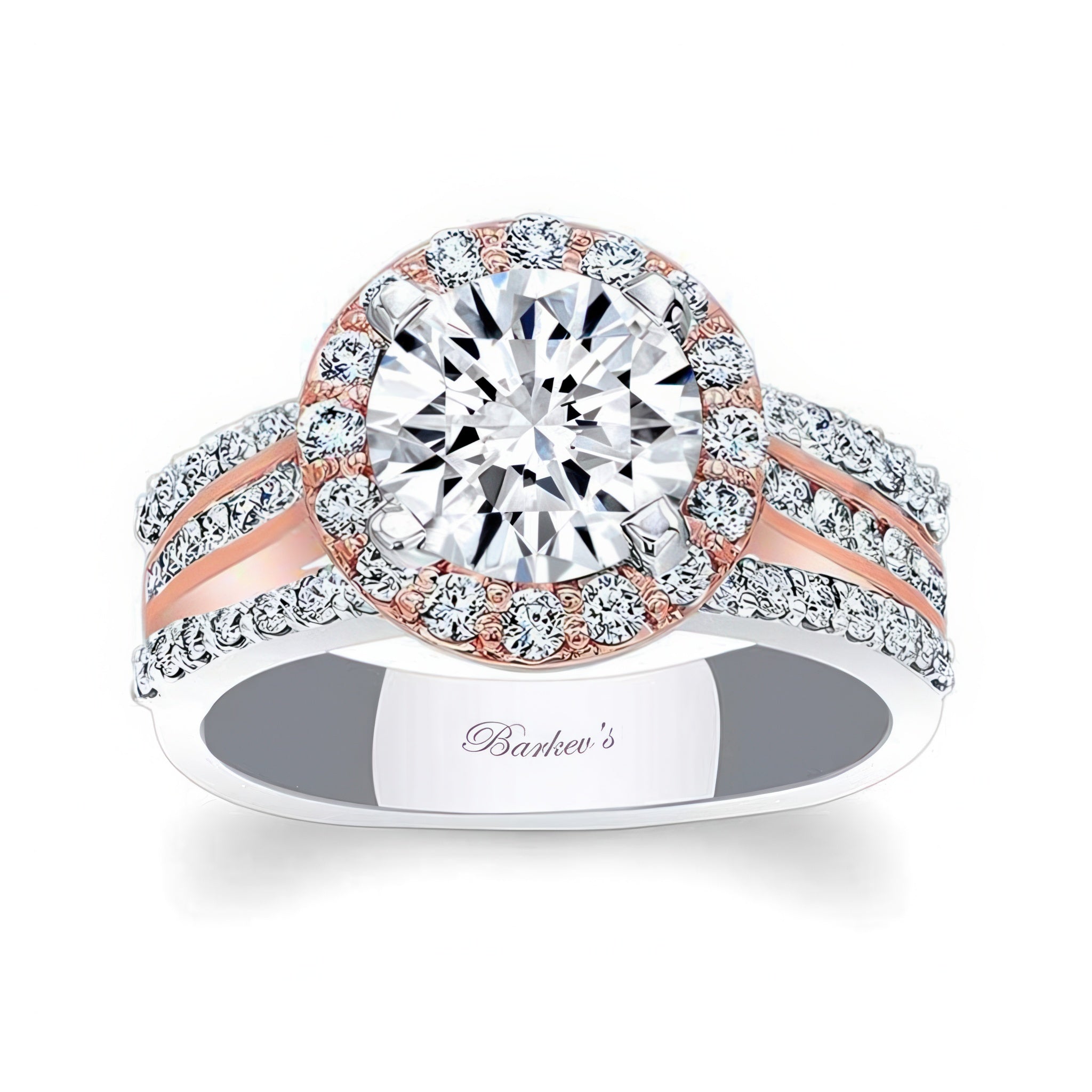 Cathedral Halo Moissanite Engagement Ring