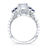 Vintage Cluster Blue Sapphire Accent Ring