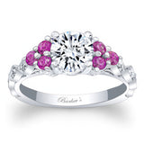 Vintage Cluster Pink Sapphire Accent Moissanite Ring