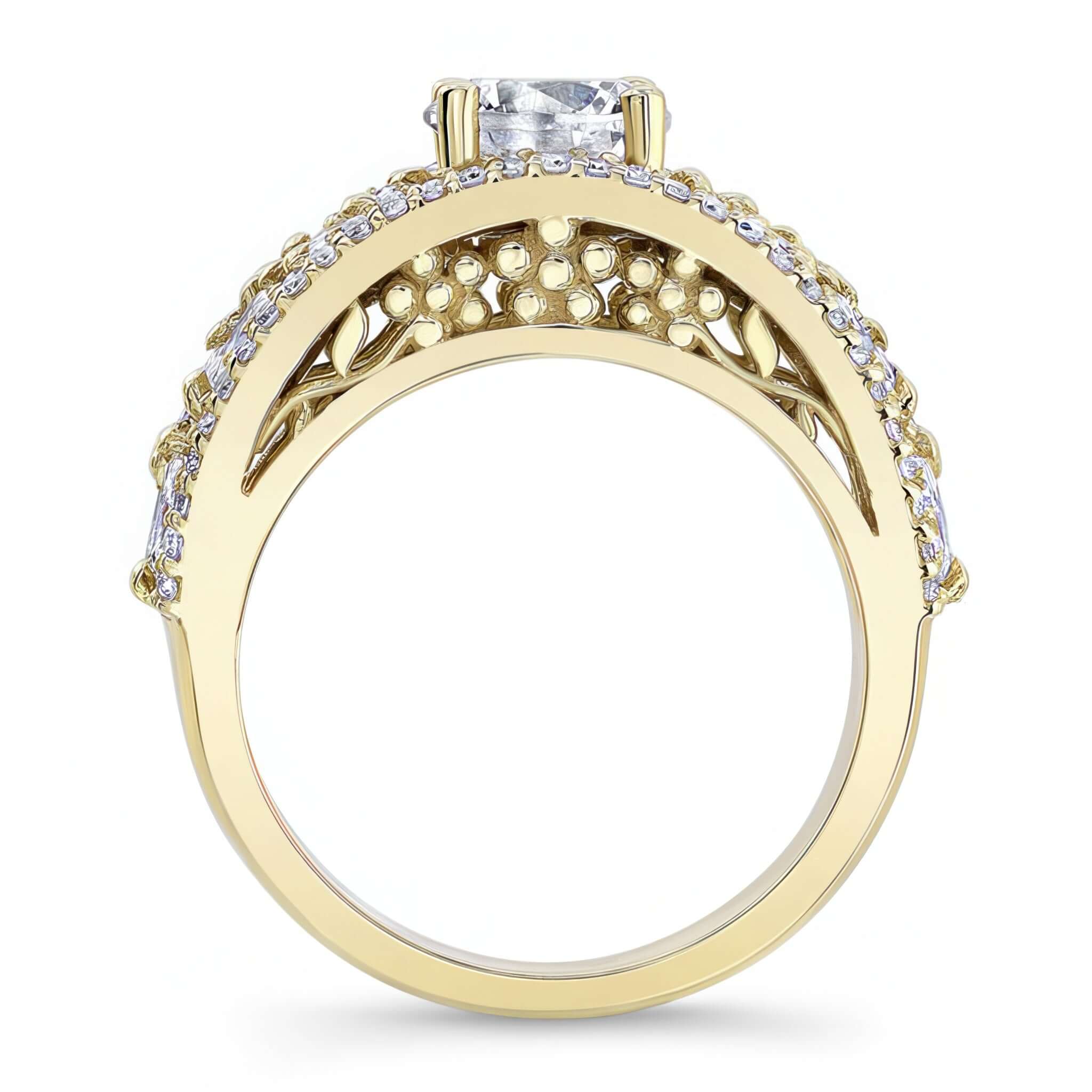 Vintage Moissanite Cluster Ring