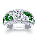 Vine Tsavorite Accent Moissanite Ring